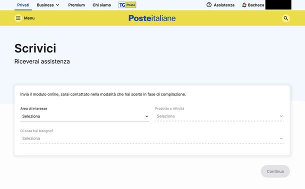 Contattare assistenza Poste Italiane PC