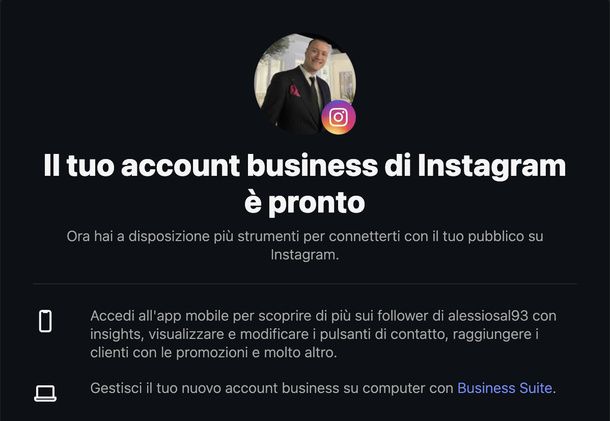 Creare una pagina aziendale su Instagram PC