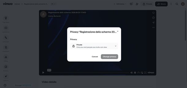 vimeo video privati