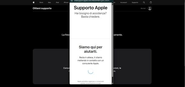 chat assistenza apple