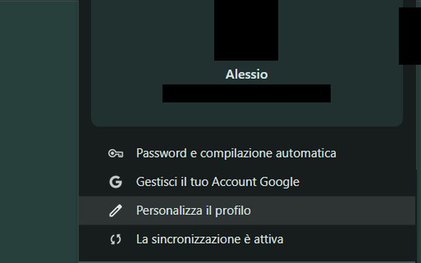 Aprire Personalizza il profilo in Chrome Windows