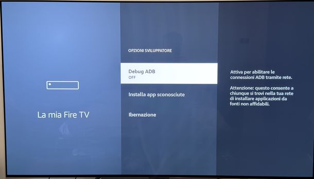 Attivare Debug ADB Fire TV Stick