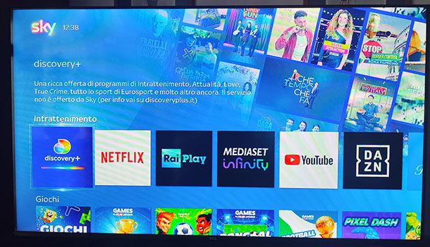 App Discovery su Sky Q