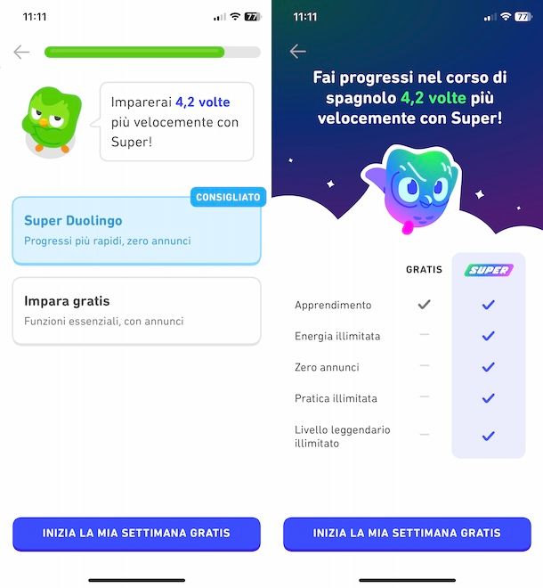 Duolingo gratis su iPhone