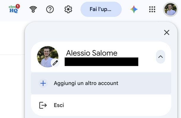 Aggiungere un altro account Gmail PC