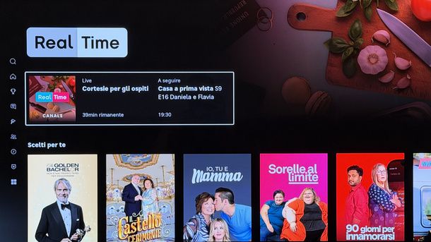 Vedere Real Time in diretta Discovery+ Smart TV LG
