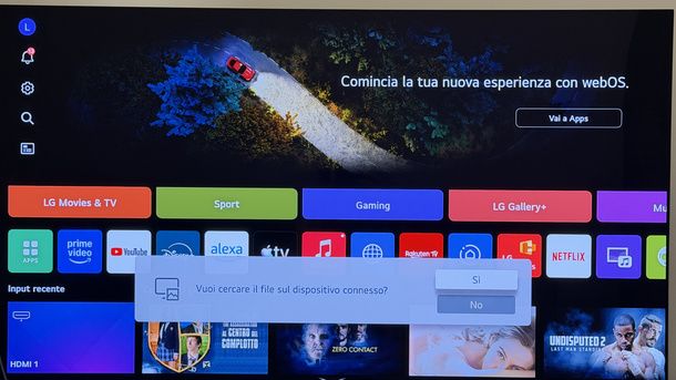 Confermare accesso al telefono Smart TV LG