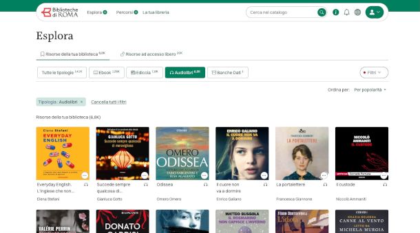 sito MLOL Biblioteche di Roma