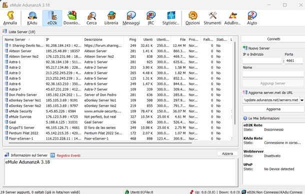 server emule adunanza