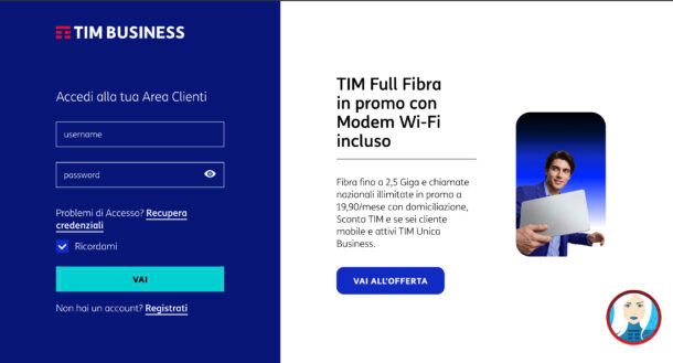 Login area clienti TIM Business