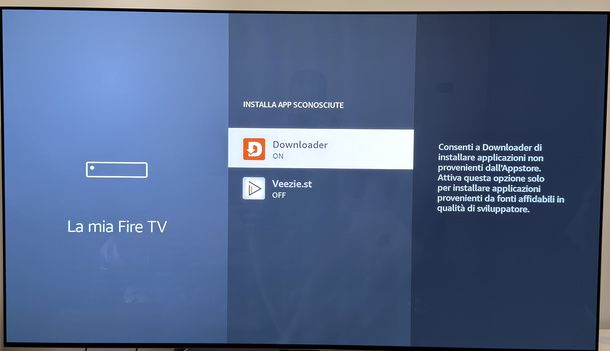Attivare Installa app sconosciute Fire TV Stick