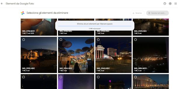 cancellazione foto da Google One