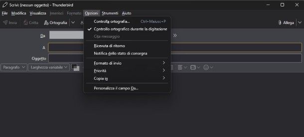 Conferma di lettura Thunderbird