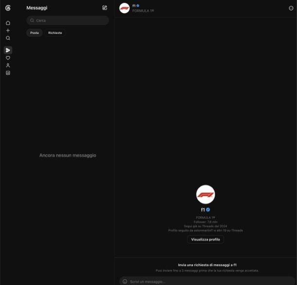Inviare un messaggio su Threads PC