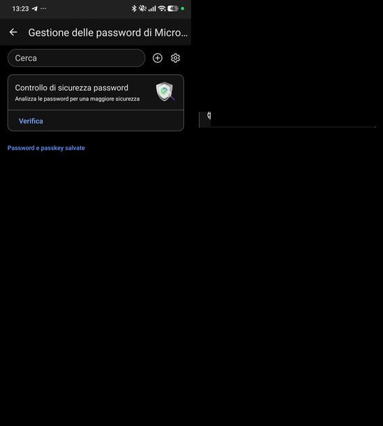 Visualizzare password Microsoft Edge Android