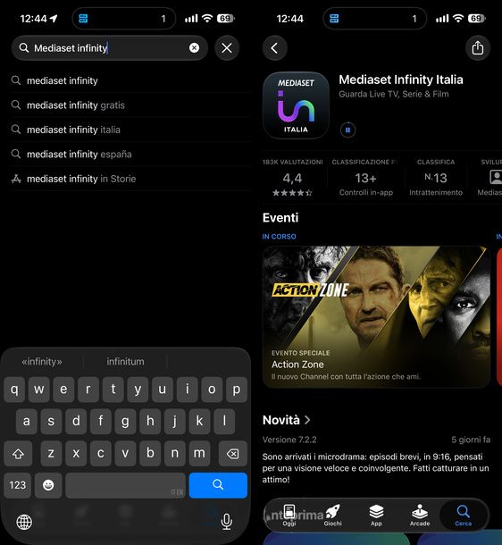Scaricare Mediaset Infinity iPhone