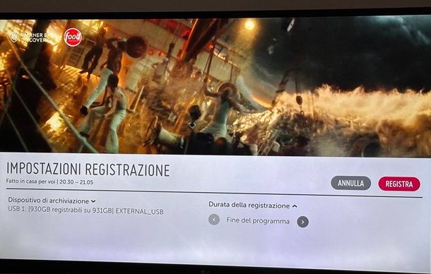 interfaccia registrazione TV LG