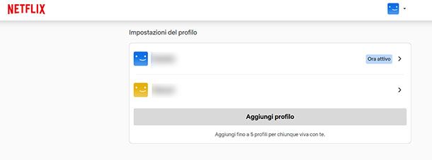 Profili nucleo familiare Netflix