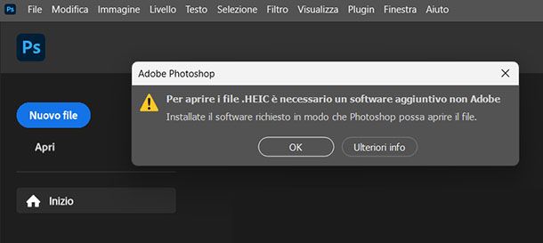 Aprire file HEIC su Photoshop