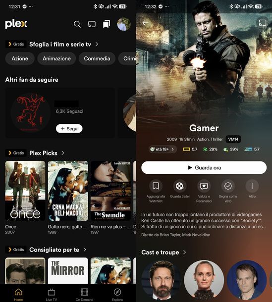 Avviare un film gratis su Plex Android