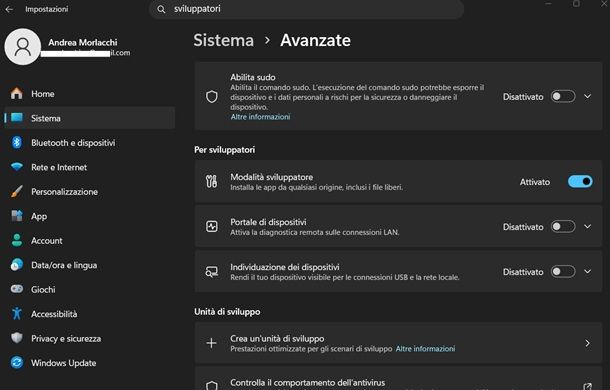 dev mode windows