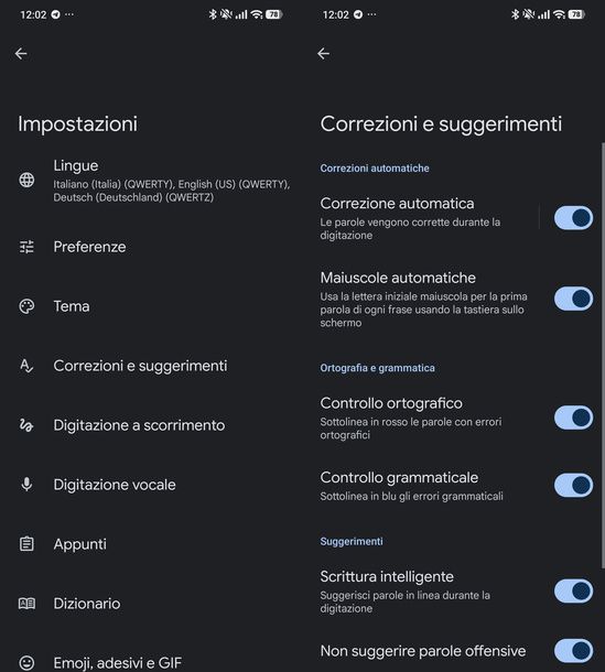 Attivare Correzione Automatica Gboard Android