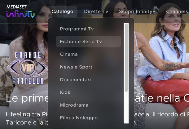 Aprire Fiction e Serie TV Mediaset Infinity PC