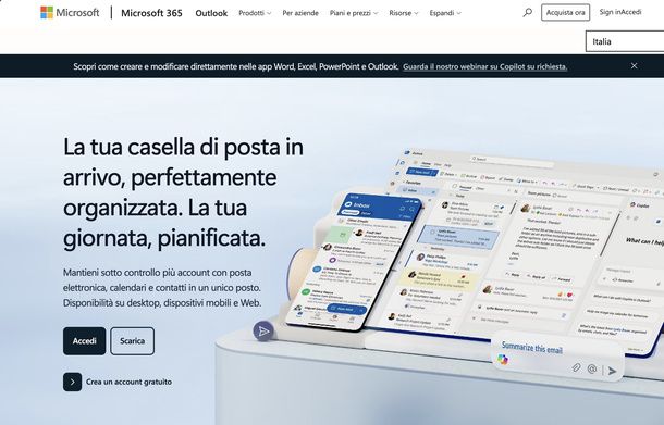 Accedere alla posta elettronica Outlook PC