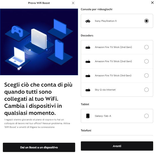 abilitazione Wifi Boost su PS5