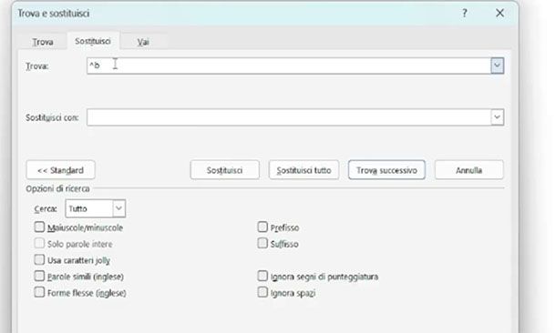 Interruzione di sezione su Word