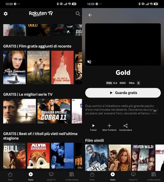 Guardare un film gratis su Rakuten TV Android