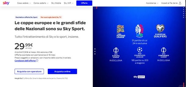 abbonamento sky sport