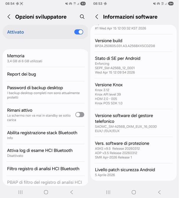attivare opzioni sviluppatore android