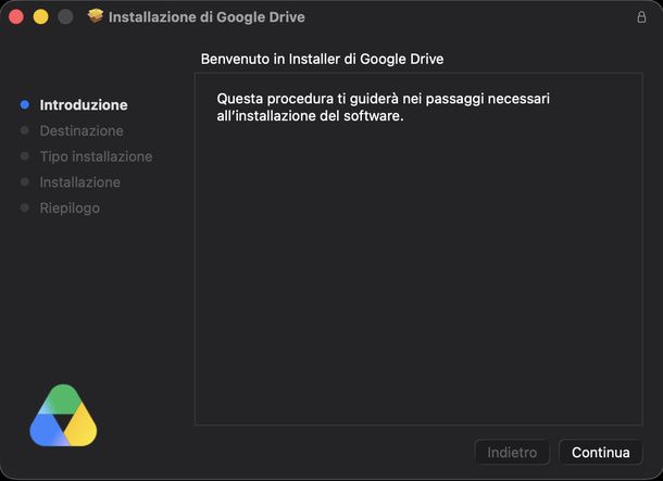Installazione di Google Drive su Mac
