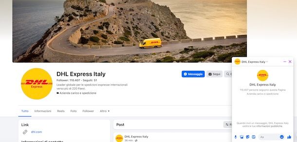 DHL Express su Facebook