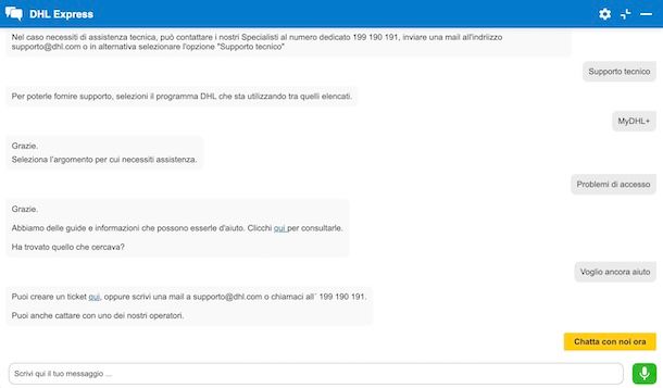Chat DHL Express