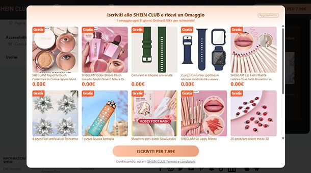 Omaggi SHEIN CLUB