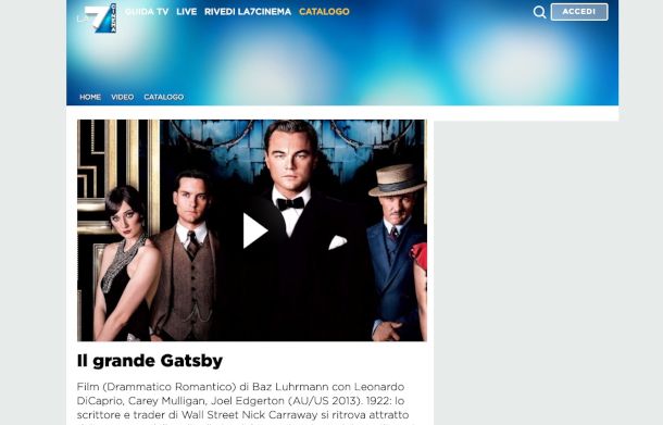 sito LA7 Cinema