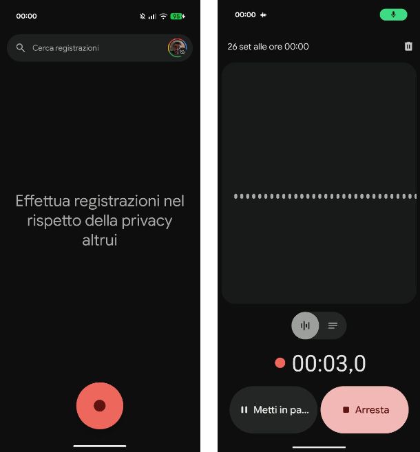 Come registrare con il telefonino Android audio