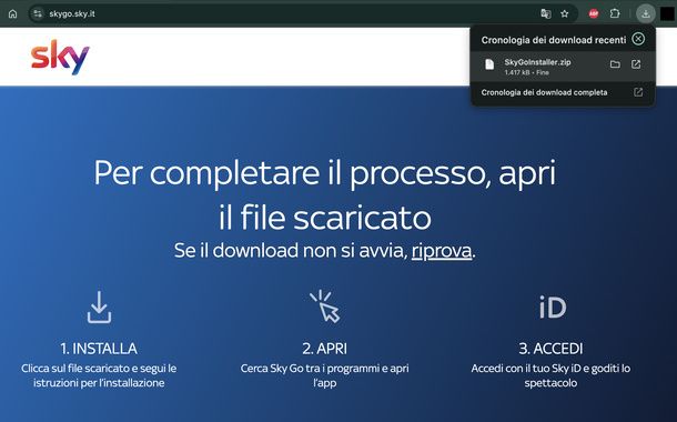 Scaricare Sky Go Mac