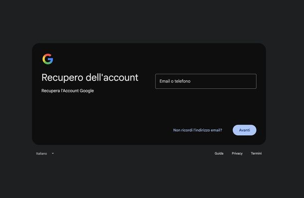 Recuperare account Google PC