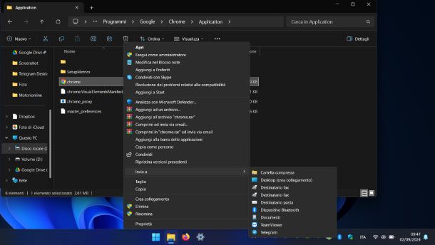 Creare il collegamento di Chrome sul desktop