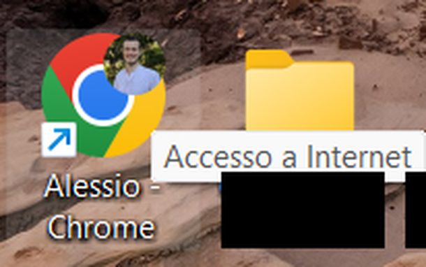Icona del profilo Chrome sul desktop Windows