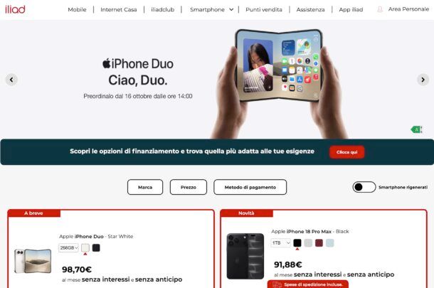 Offerte iPhone iliad