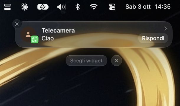 Vedere notifiche WhatsApp Centro Notifiche Mac