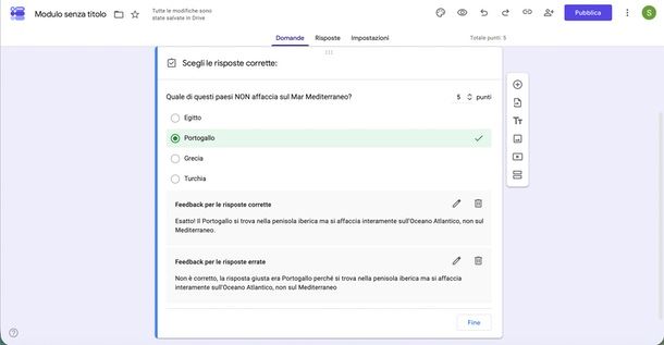 Google Moduli quiz interattivi