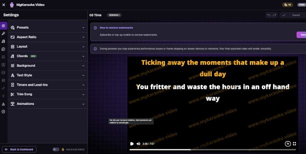 interfaccia MyKaraoke Video