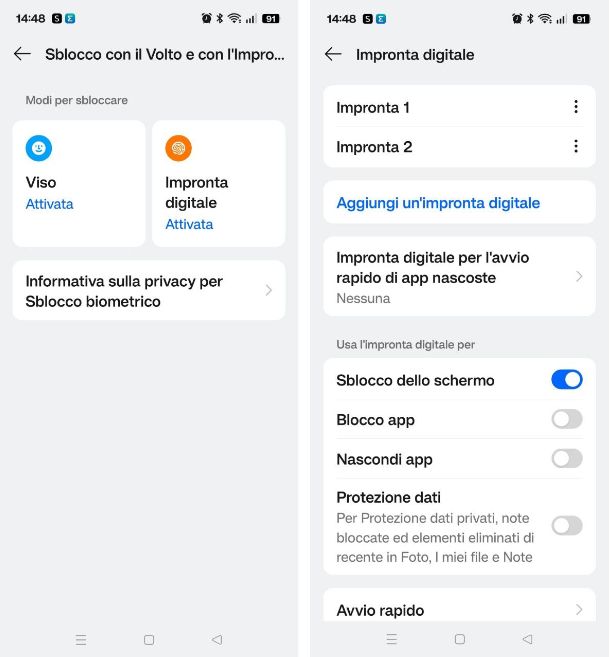 Lettore di impronte digitali