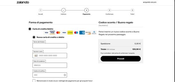 zalando pagamento
