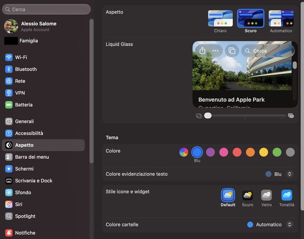 Cambiare aspetto e colori Mac